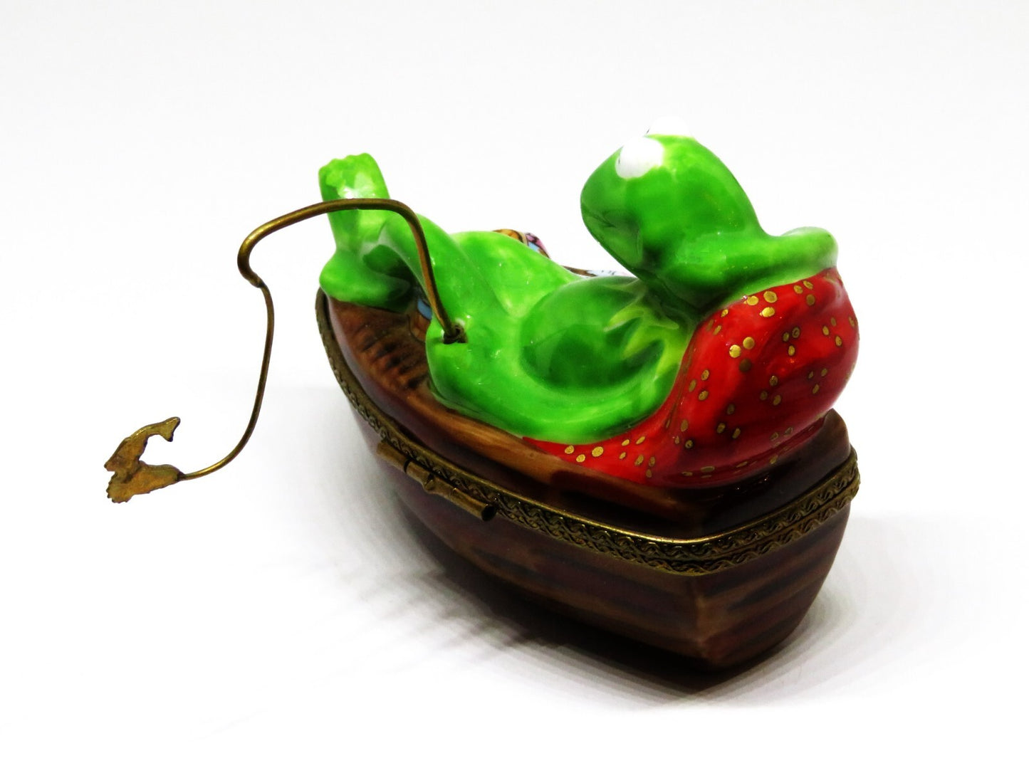 LIMOGES BOX - KERMIT THE FROG FISHING IN A ROWBOAT - MUPPETS - SESAME STREET