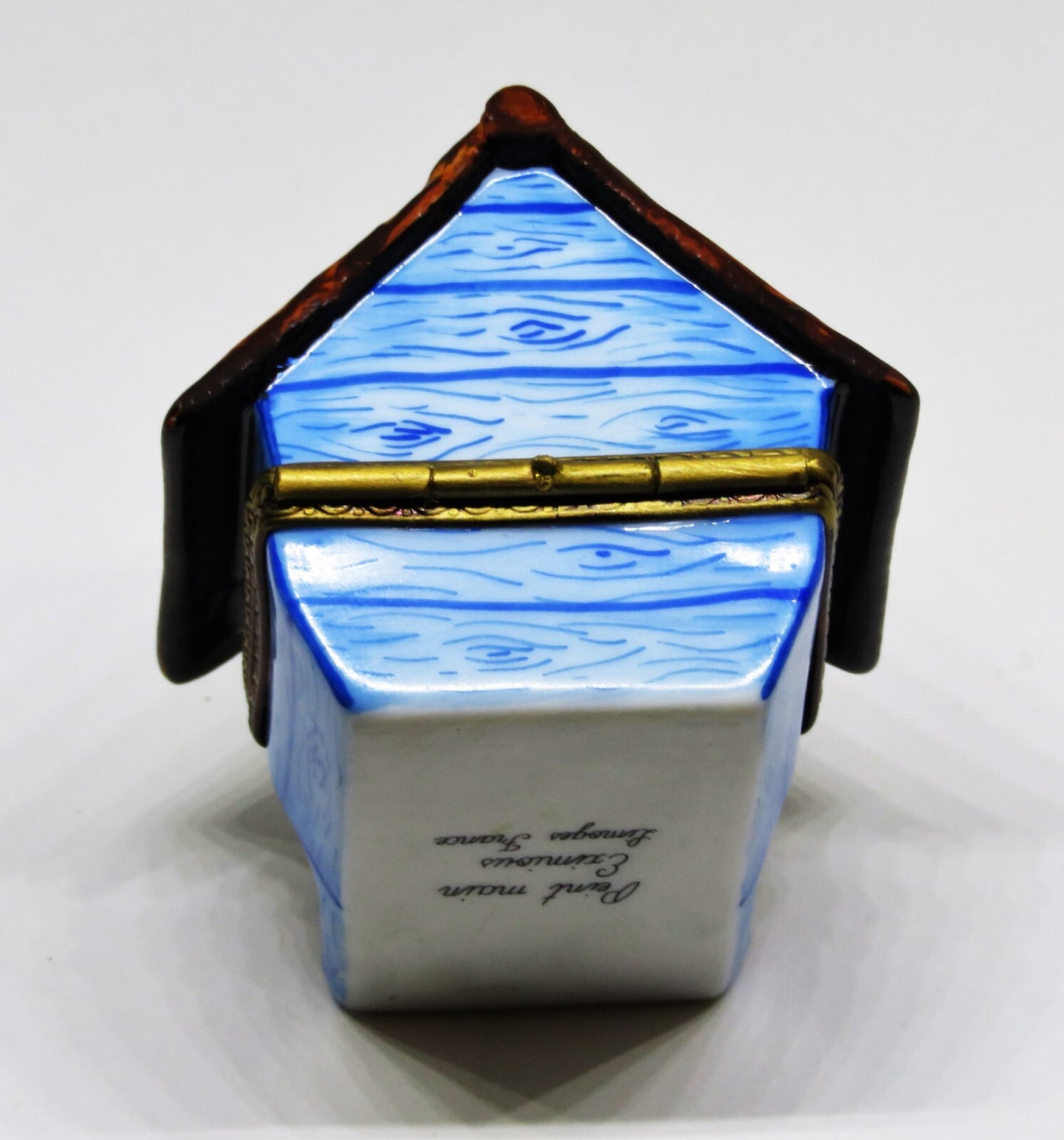 LIMOGES BOX ~ EXIMIOUS ~ BIRD HOUSE & PORCH & RAILING ~ NEST & EGGS ~ PEINT MAIN