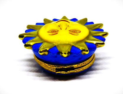 LIMOGES FRANCE BOX - ARTORIA - SUNBURST - SMILING SUN FACE - GOLD RAYS - LE #51