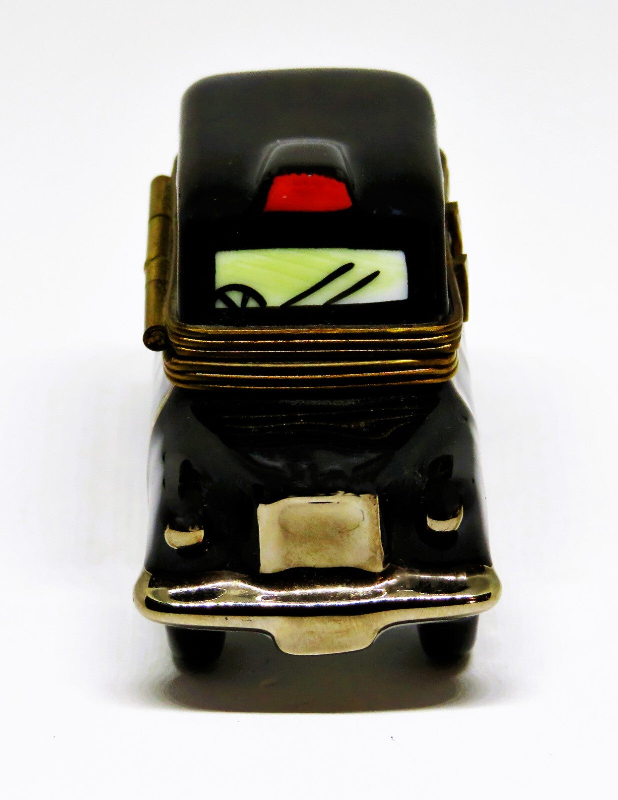 LIMOGES BOX  ~ FRENCH/ENGLISH BLACK TAXICAB ~ EUROPEAN CAR ~ VEHICLE ~PEINT MAIN