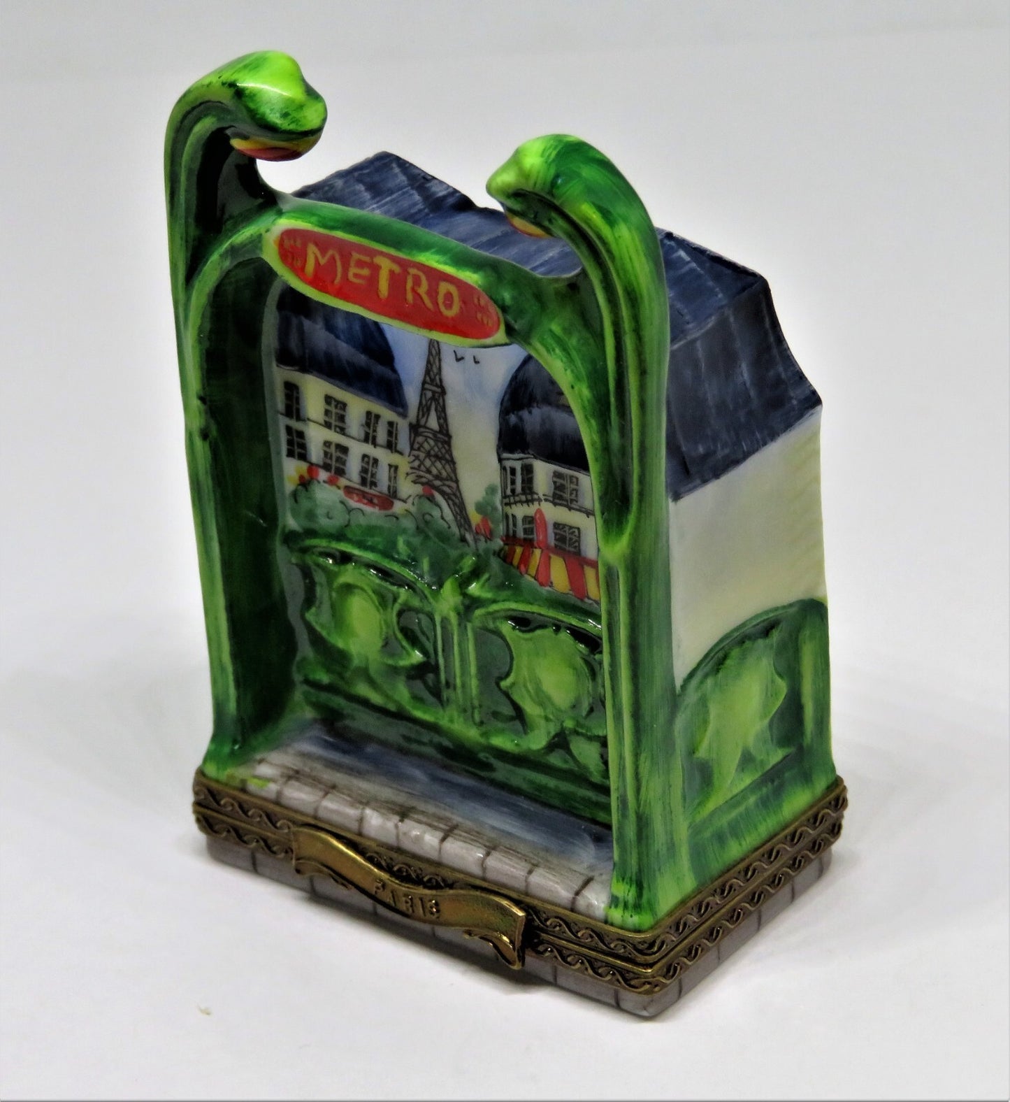 LIMOGES BOX -PARRY-VIEILLE- PARIS FRANCE "METRO" STATION & TICKET - EIFFEL TOWER