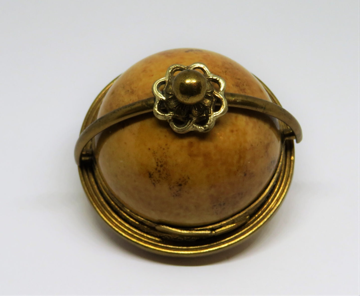 LIMOGES FRANCE BOX - DOMED CHEESE SERVER & KNIFE - CAMEMBERT - FROMAGE & LEAVES