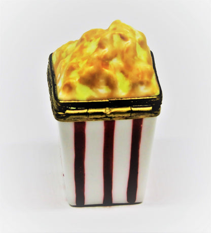 LIMOGES FRANCE BOX~ BOX OF POPCORN ~ KERNEL INSIDE ~ MOVIES ~ FILMS ~ PEINT MAIN