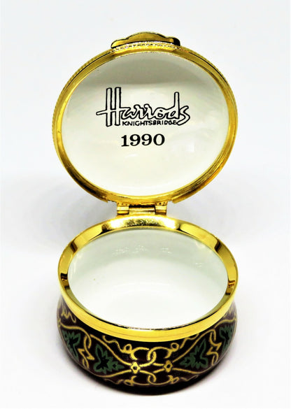 CRUMMLES ENAMEL BOX - HARRODS CHRISTMAS 1990 - "THE GLORY OF CHRISTMAS"
