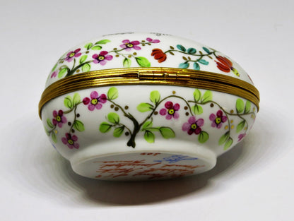 LIMOGES BOX- TIFFANY & CO. PRIVATE STOCK - LE TALLEC - FLORAL EGG -FLOWERS- 1989