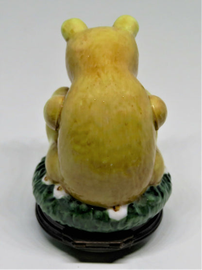 HALCYON DAYS ENAMEL BOX - WINNIE THE POOH & HUNNY POT BONBONNIERE - DISNEY