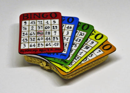 LIMOGES FRANCE BOX - SET OF BINGO CARDS - BLOOMINGDALE'S EXCLUSIVE - GAMES - LE
