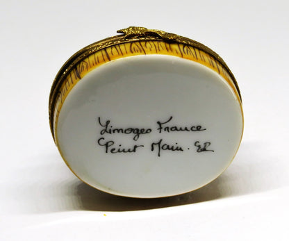 LIMOGES FRANCE BOX - SANTA CLAUS IN A CHAIR - NAUGHTY/NICE LIST - CHRISTMAS