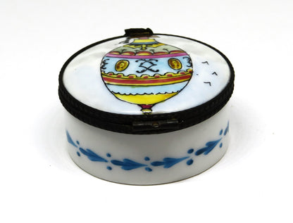 LIMOGES FRANCE BOX ~ ANTIQUE HOT AIR BALLOON ~ FIRST FLIGHT 1793 ~ HAND PAINTED