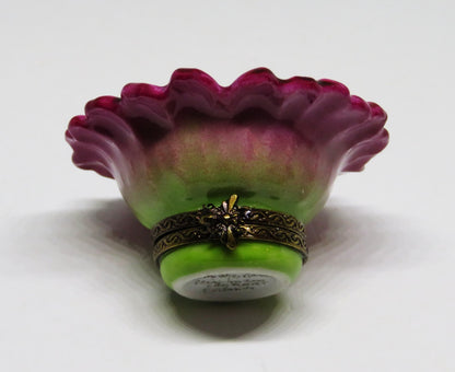 LIMOGES FRANCE BOX - CHAMART - SPRING FLOWER - PINK & WHITE DAISY - BEE