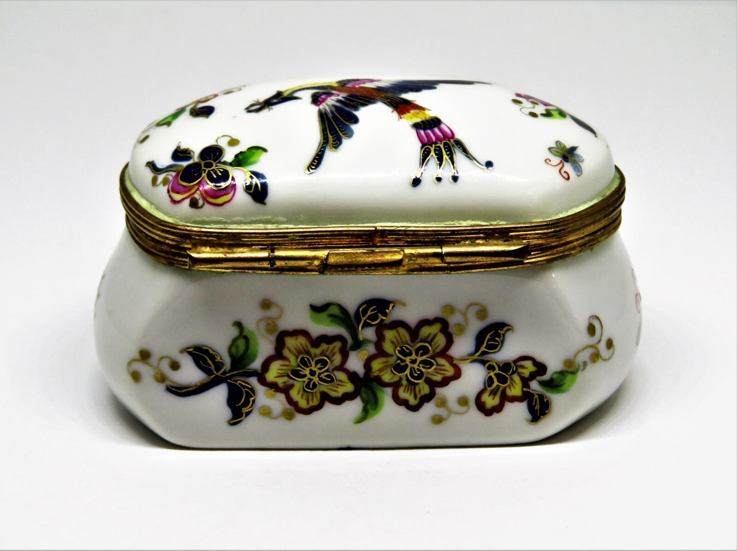 LIMOGES BOX- LE TALLEC -VINTAGE CASKET- BAYEUX - BIRD & FLOWERS & BUTTERFLY 1967