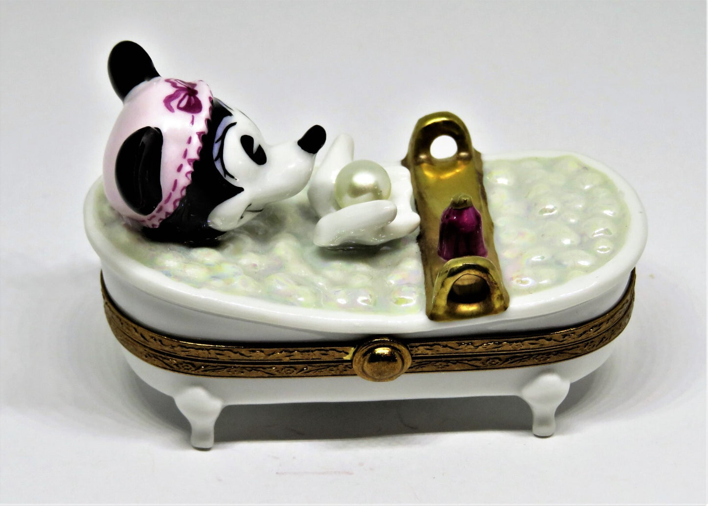LIMOGES FRANCE BOX - ARTORIA - MINNIE MOUSE TAKING A BUBBLE BATH - DISNEY - LE
