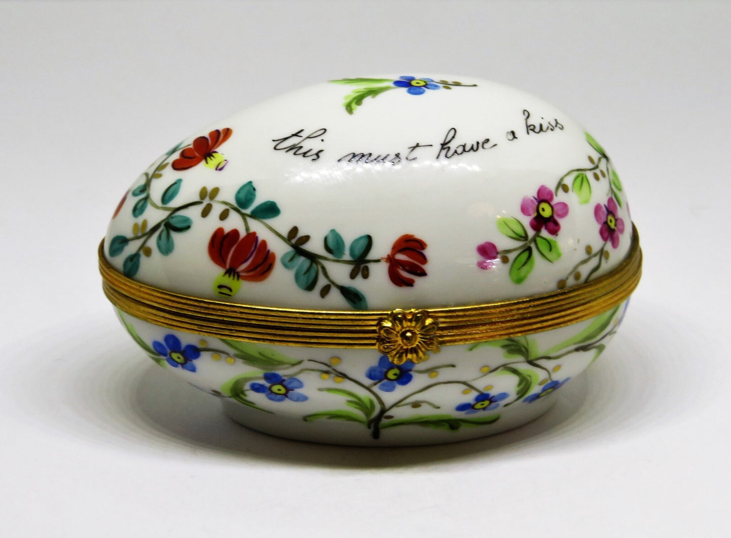 LIMOGES BOX- TIFFANY & CO. PRIVATE STOCK - LE TALLEC - FLORAL EGG -FLOWERS- 1989