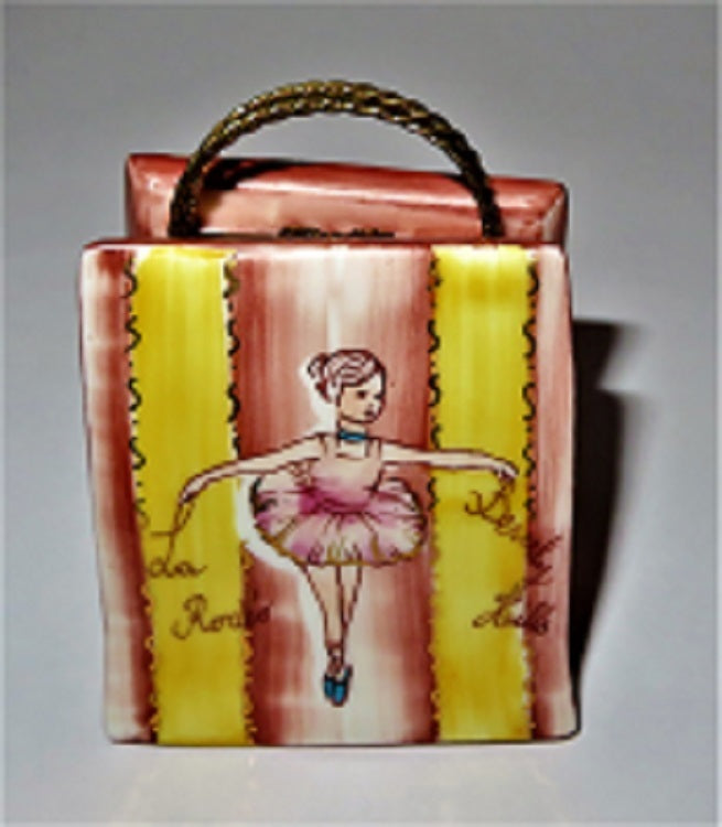 LIMOGES FRANCE BOX - RMC - STRIPED PURSE & BALLERINA - TOTE BAG - SHOPPING BAG
