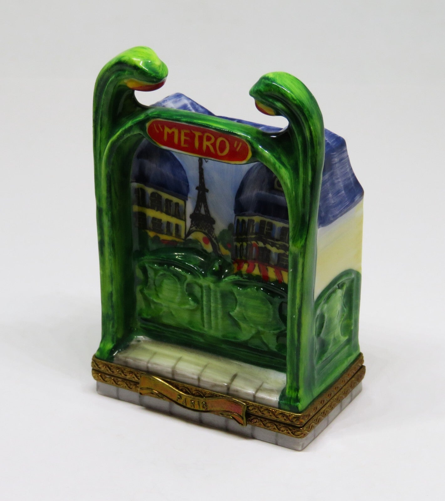LIMOGES BOX -PARRY-VIEILLE- PARIS FRANCE "METRO" STATION & TICKET - EIFFEL TOWER
