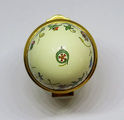 STAFFORDSHIRE ENGLISH ENAMEL BOX - VINTAGE EGG - MICE - BUTTERFLY - DRAGONFLY
