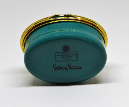 HALCYON DAYS ENGLISH ENAMEL BOX- "ROSES ARE RED, VIOLETS ARE BLUE ..." - FLOWERS