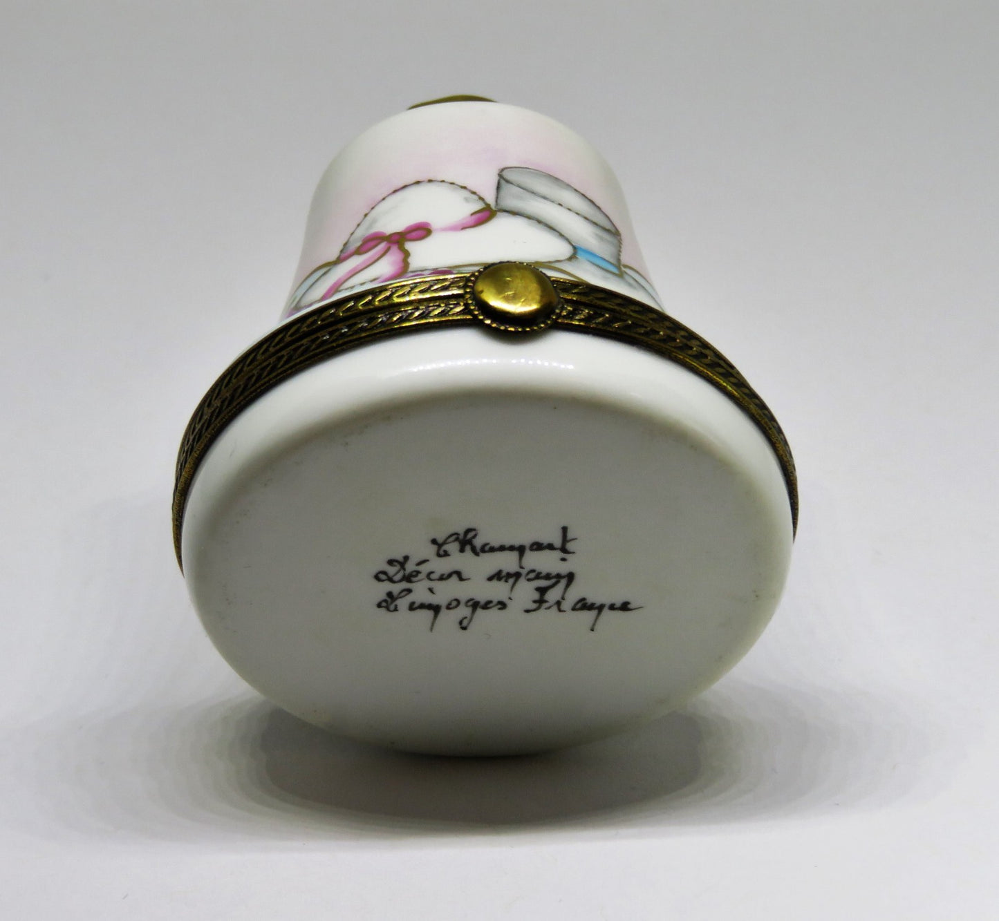 LIMOGES FRANCE BOX -CHAMART- WEDDING BELL -LILY OF THE VALLEY FLOWERS & 3D BIRDS