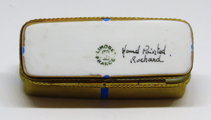 LIMOGES BOX ~ ROCHARD ~ GIFT BOX & BOW ~ BOUQUET OF RED ROSES - ANNIVERSARY