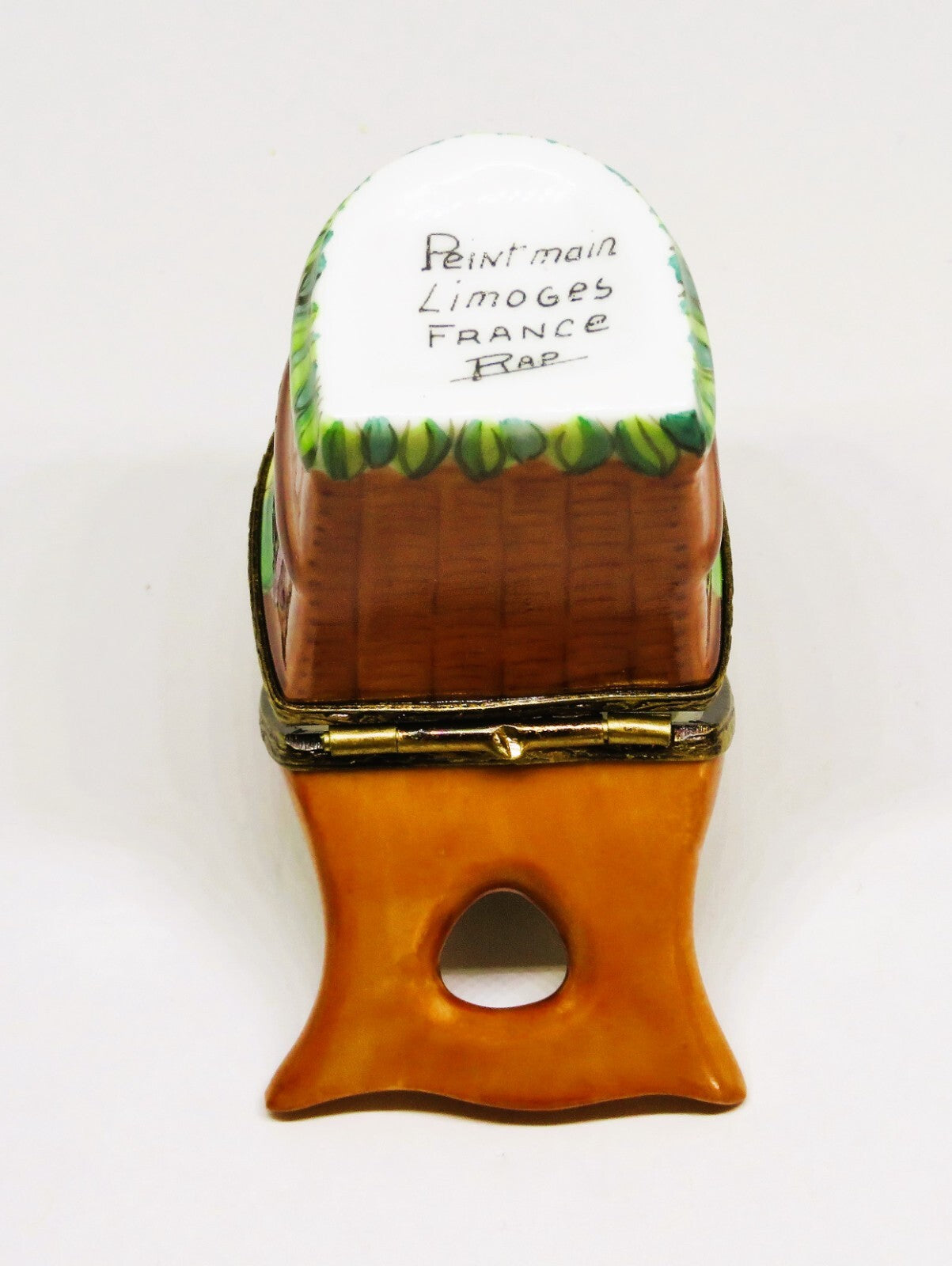 LIMOGES BOX - HARVEST GRAPE BASKET & BEE - REMOVABLE WINE BOTTLE - GUMP'S - RAP