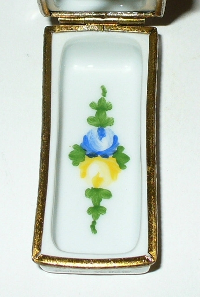 LIMOGES FRANCE BOX- SEVRES FLORAL SHOE BOX & HIGH HEELED SHOES - ROSES - FLOWERS