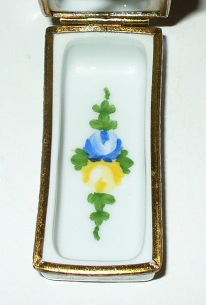 LIMOGES FRANCE BOX- SEVRES FLORAL SHOE BOX & HIGH HEELED SHOES - ROSES - FLOWERS