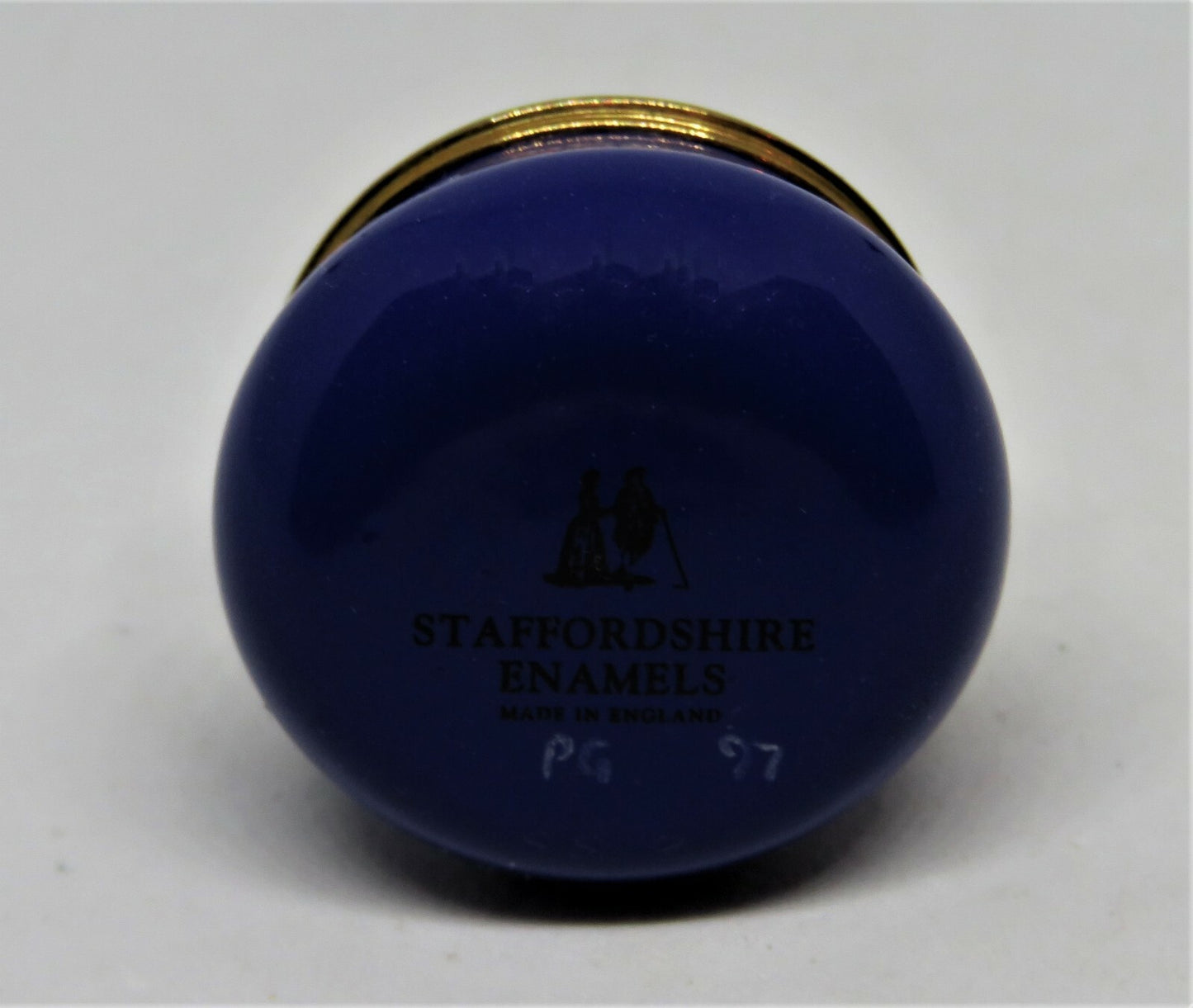 STAFFORDSHIRE ENAMELS BOX - "LAUGH AND THE WORLD LAUGHS WITH YOU" - CLOWN - MIME