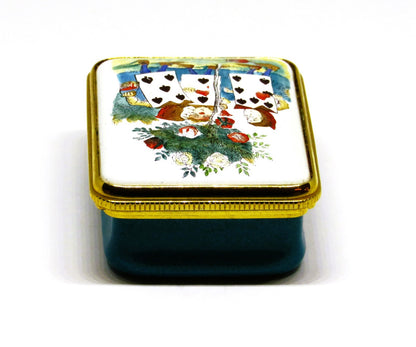 HALCYON DAYS ENAMEL BOX- ALICE IN WONDERLAND -PAINTING THE QUEEN'S ROSES RED- LE