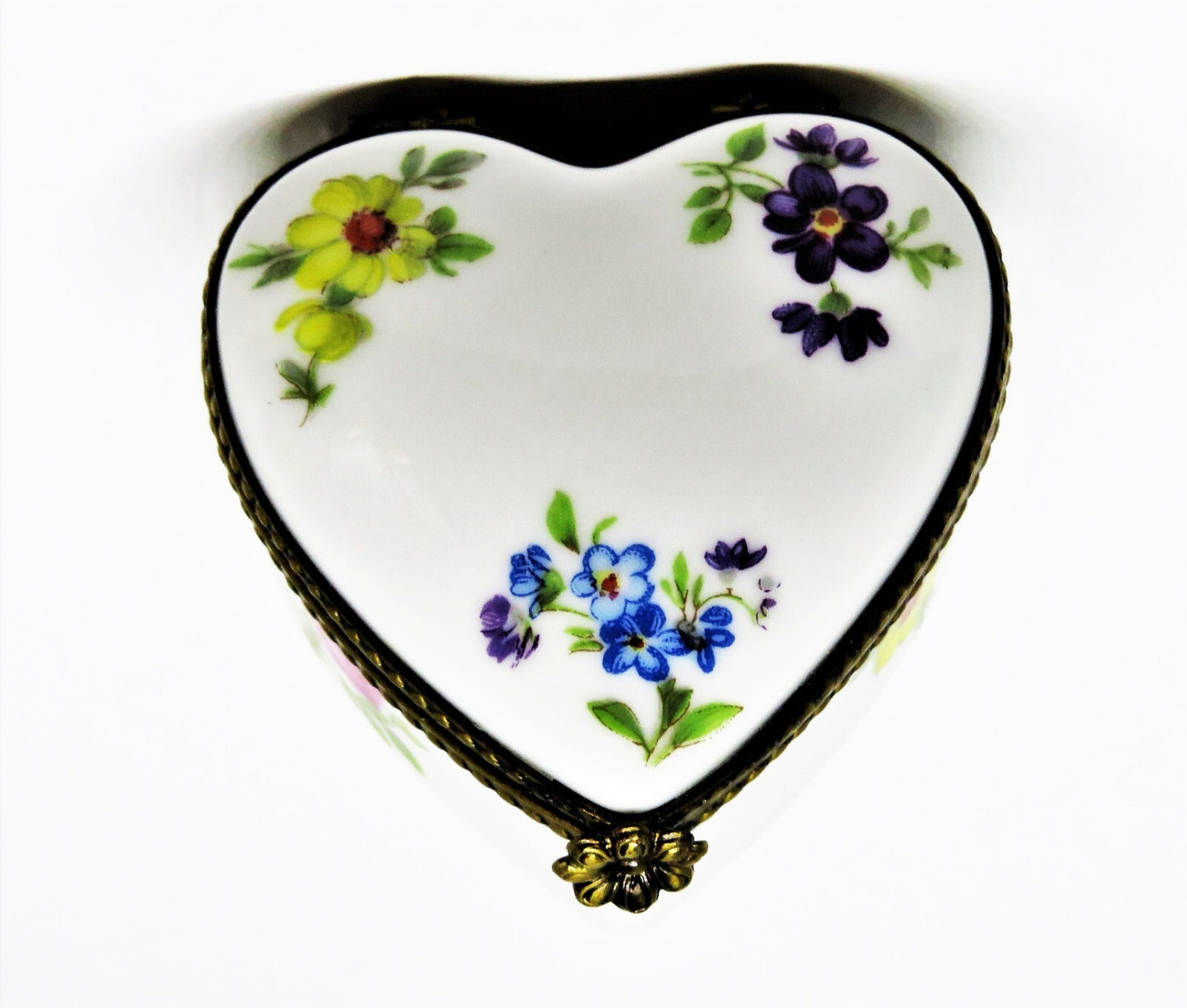 LIMOGES BOX ~ FLORAL HEART ~ "FLOWERS HAVE THE SUN & CHILDREN HAVE THEIR MOTHER"