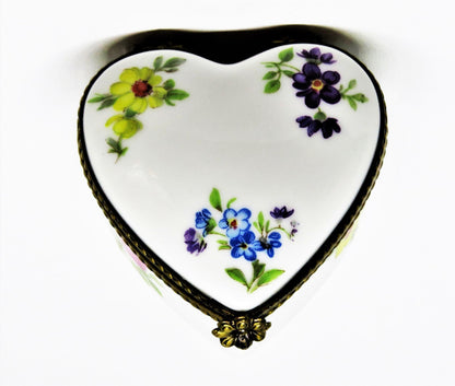 LIMOGES BOX ~ FLORAL HEART ~ "FLOWERS HAVE THE SUN & CHILDREN HAVE THEIR MOTHER"