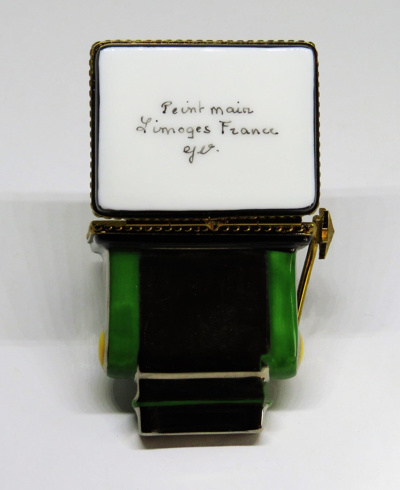 LIMOGES FRANCE BOX - ANTIQUE SLOT MACHINE - ONE-ARMED BANDIT - METAL HOPPER