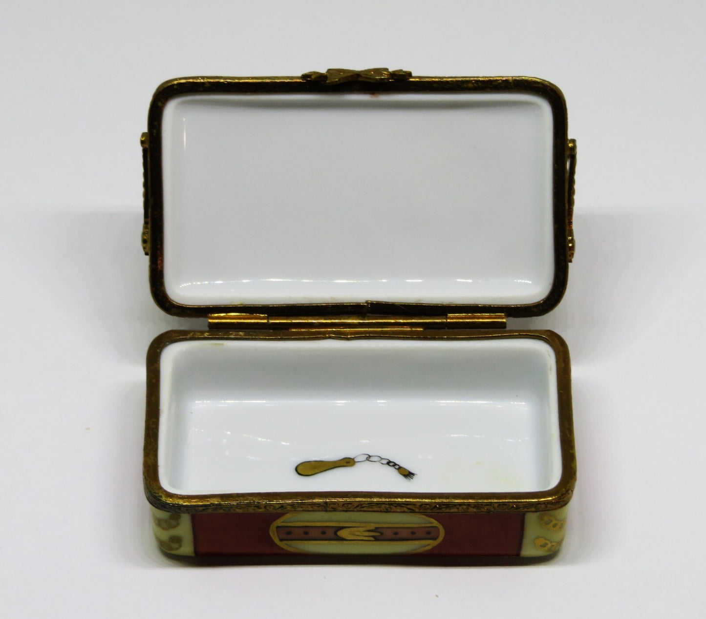 LIMOGES FRANCE BOX - SHOE BOX & DISPLAY RACK & PAIR OF MEN'S SHOES - SHOE HORN