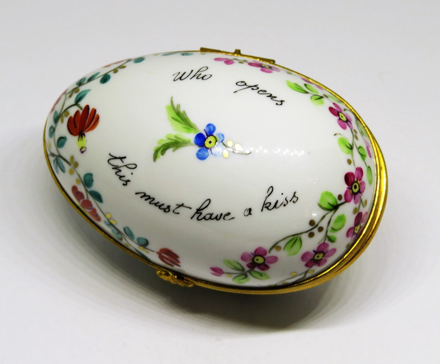 LIMOGES BOX- TIFFANY & CO. PRIVATE STOCK - LE TALLEC - FLORAL EGG -FLOWERS- 1989