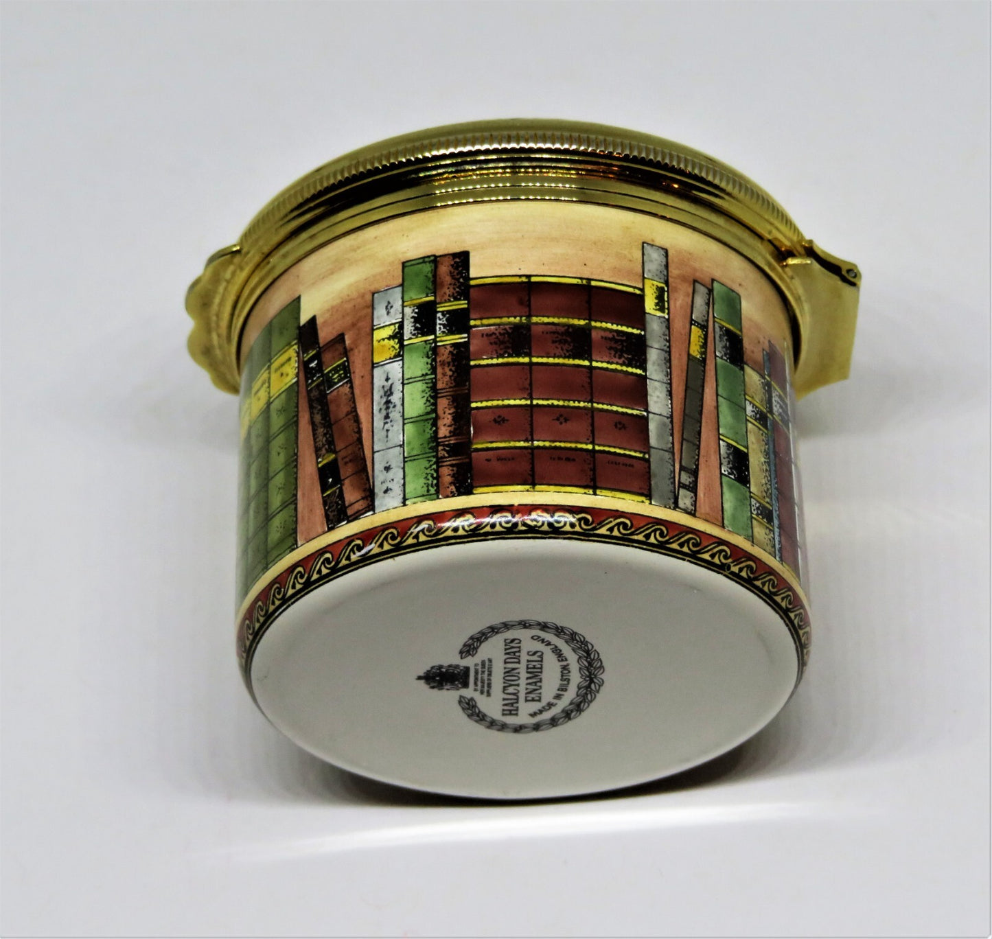 HALCYON DAYS ENAMEL BOX - BOOKS ON A SHELF - WORDSWORTH SONNET - LIBRARY - MIB