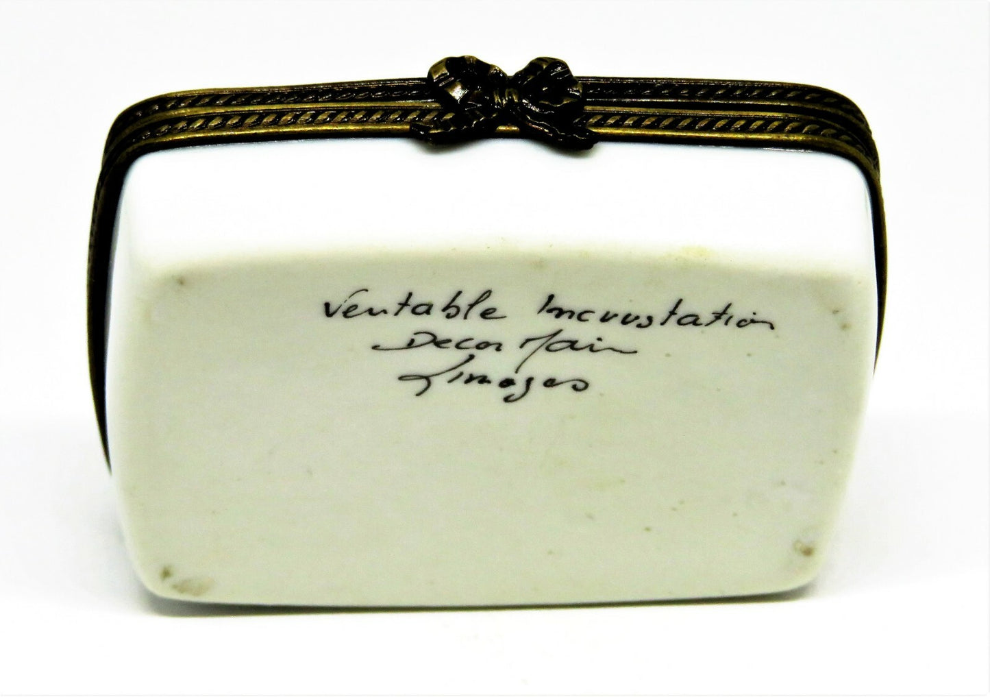 LIMOGES FRANCE BOX - NORDSTROM RECTANGLE - "N" - GOLD INCRUSTATION