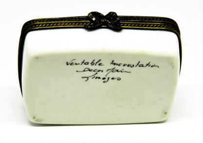 LIMOGES FRANCE BOX - NORDSTROM RECTANGLE - "N" - GOLD INCRUSTATION