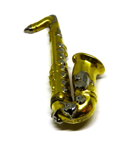 LIMOGES FRANCE BOX ~ ELDA ~ GOLD JAZZ SAXOPHONE ~MUSICAL INSTRUMENT~ LE 15/500