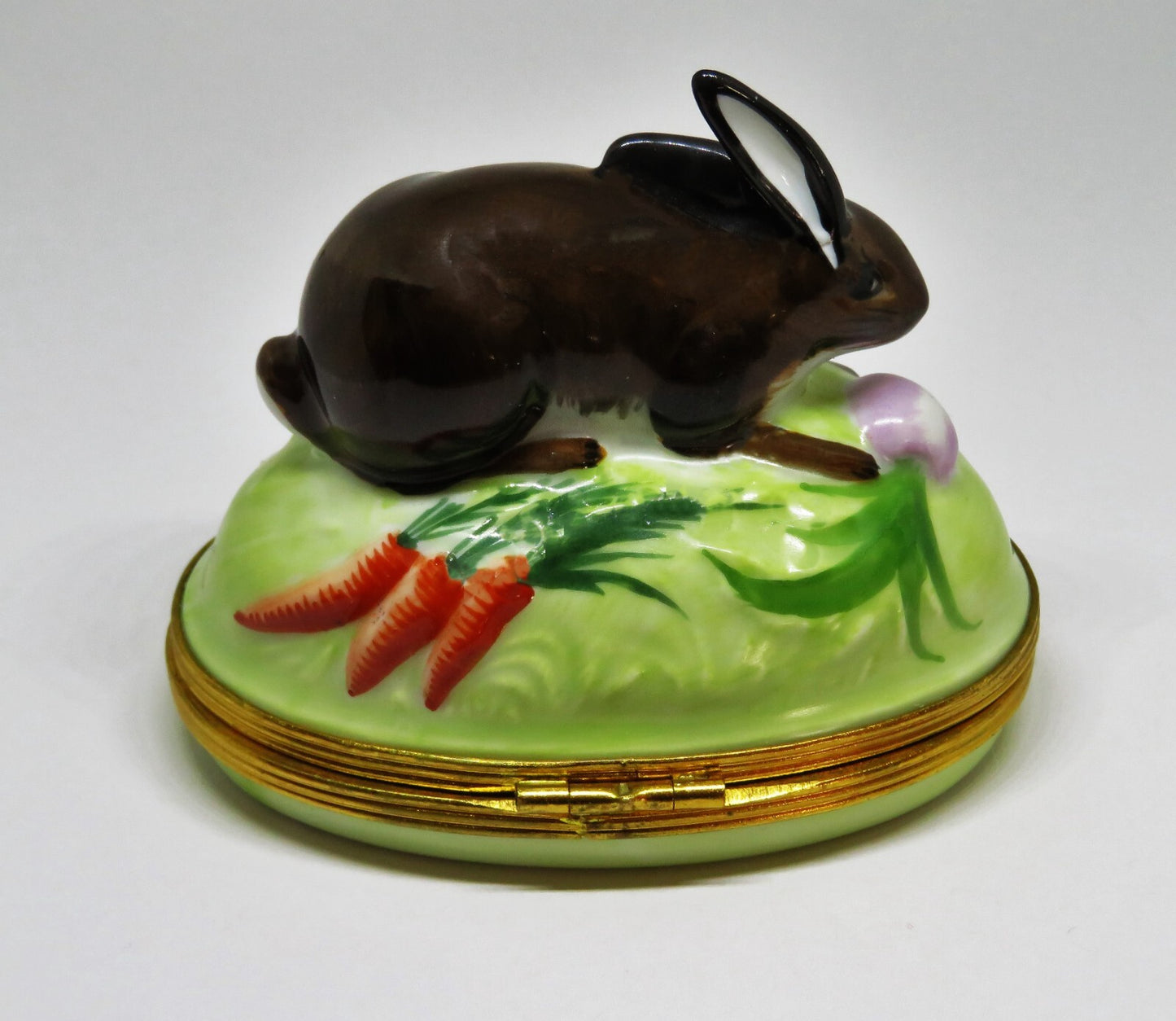 LIMOGES FRANCE BOX - TIFFANY & CO. - VINTAGE EASTER BUNNY - TURNIP & CARROTS