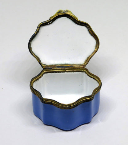 ANTIQUE ENAMEL BOX- 18TH TO 19TH CENTURY - "THE HOBBY HORSE" - MEN ON BICYCLES