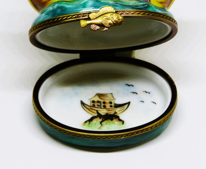 LIMOGES BOX - NOAH'S ARK & ANIMALS - CABIN & DOVE - ELEPHANT -MONKEY- GIRAFFE