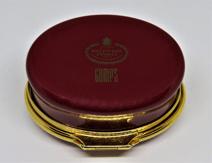 HALCYON DAYS ENAMEL BOX- "THE DIFFERENCE BETWEEN DOGS & CATS" - GUMP'S EXCLUSIVE