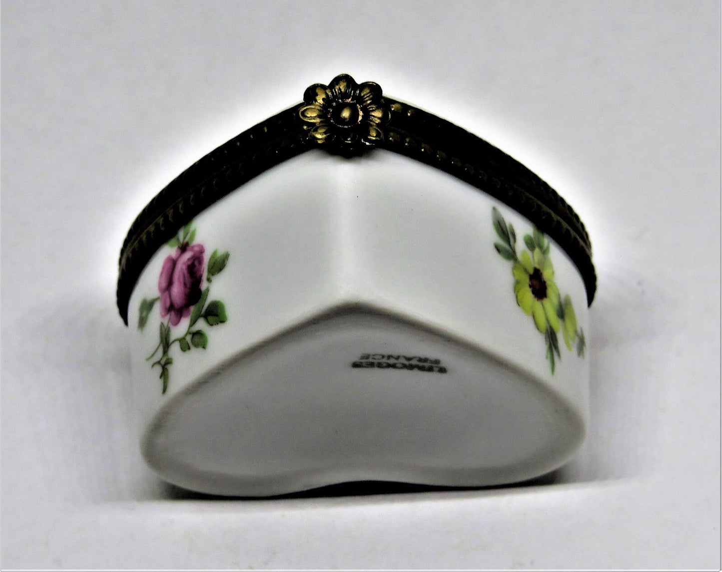 LIMOGES BOX ~ FLORAL HEART ~ "FLOWERS HAVE THE SUN & CHILDREN HAVE THEIR MOTHER"