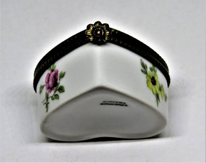 LIMOGES BOX ~ FLORAL HEART ~ "FLOWERS HAVE THE SUN & CHILDREN HAVE THEIR MOTHER"