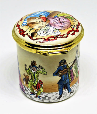 HALCYON DAYS ENAMEL BOX - COMMEDIA DELL'ARTE - ITALIAN THEATRE - LINCOLN CENTER