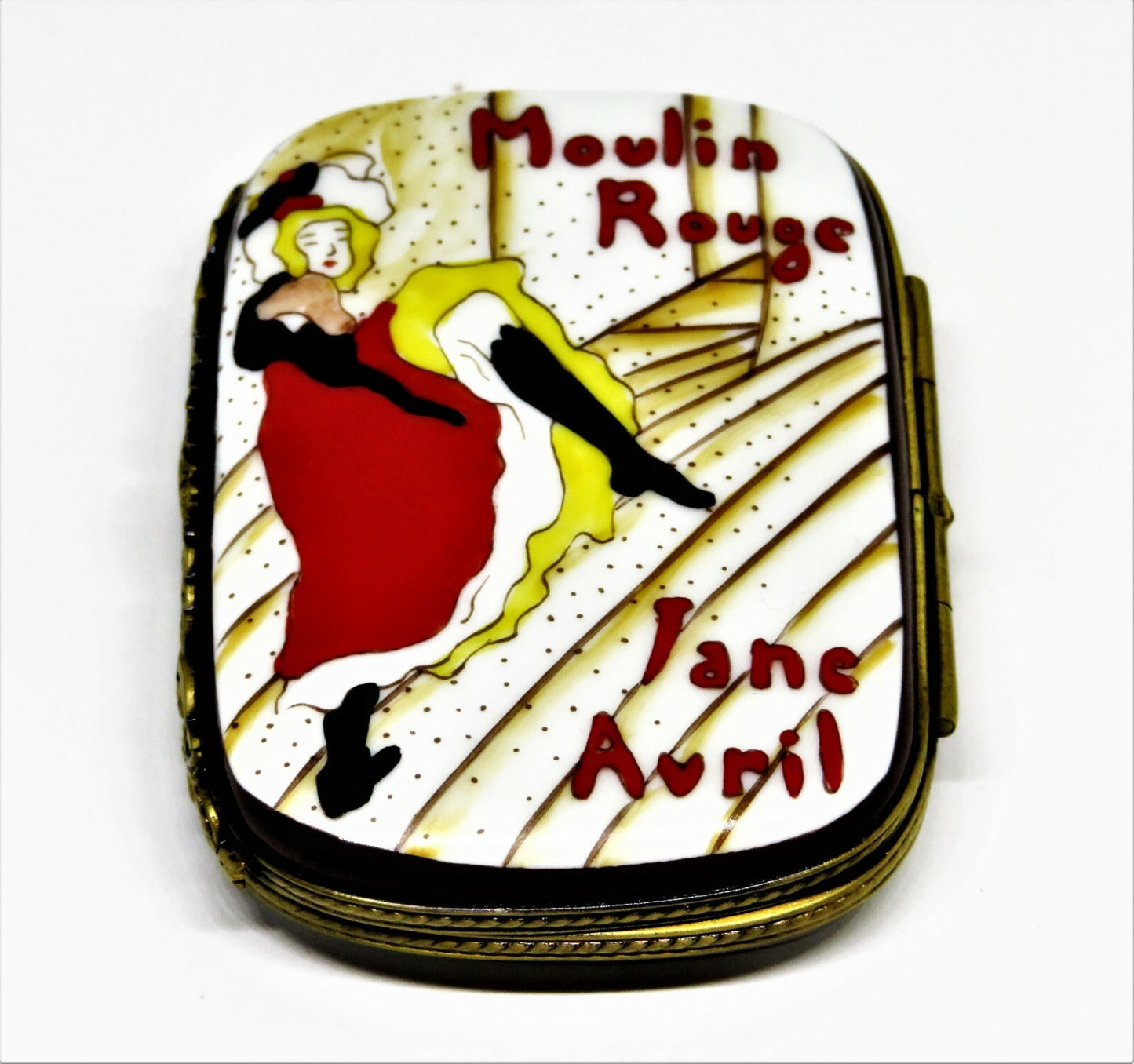 LIMOGES FRANCE BOX - TOULOUSE-LAUTREC - MOULIN ROUGE - JANE AVRIL POSTER - LE