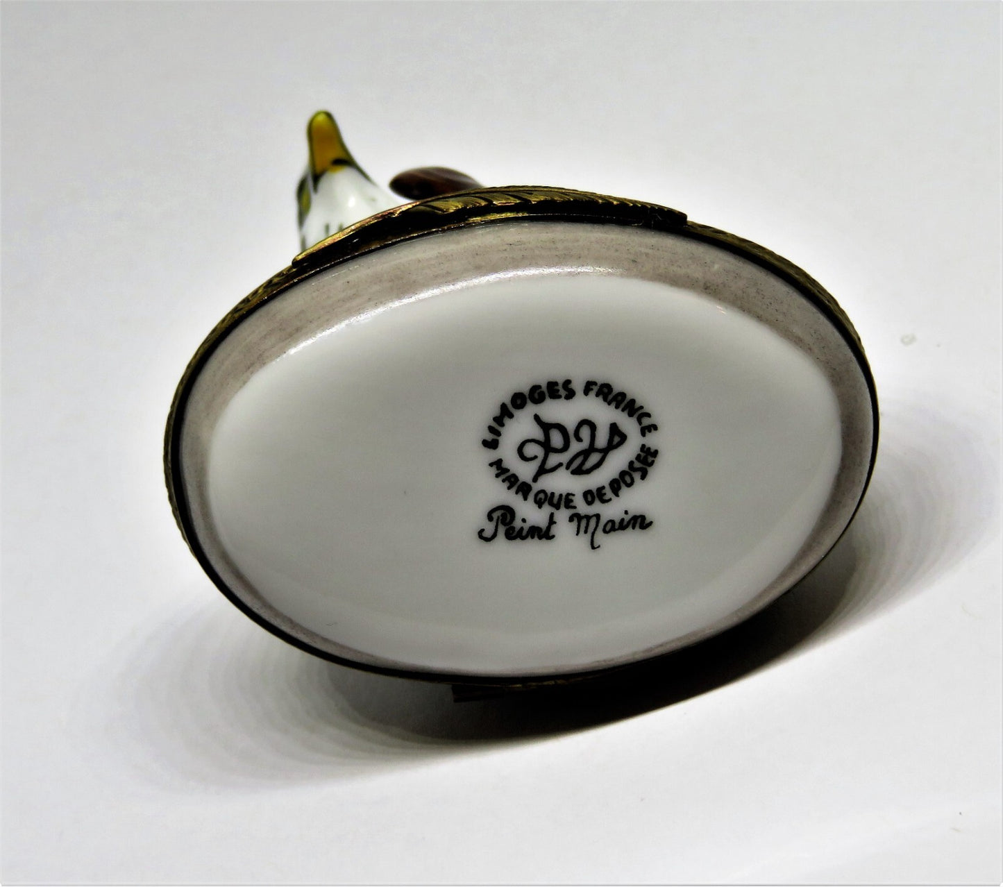LIMOGES FRANCE BOX - PARRY-VIEILLE - AMERICAN BALD EAGLE - BIRDS - NEST INSIDE