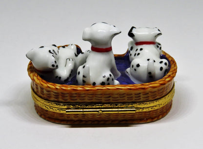 LIMOGES FRANCE BOX- ARTORIA - "101 DALMATIANS" - WALT DISNEY - DOGS - PUPPY - LE