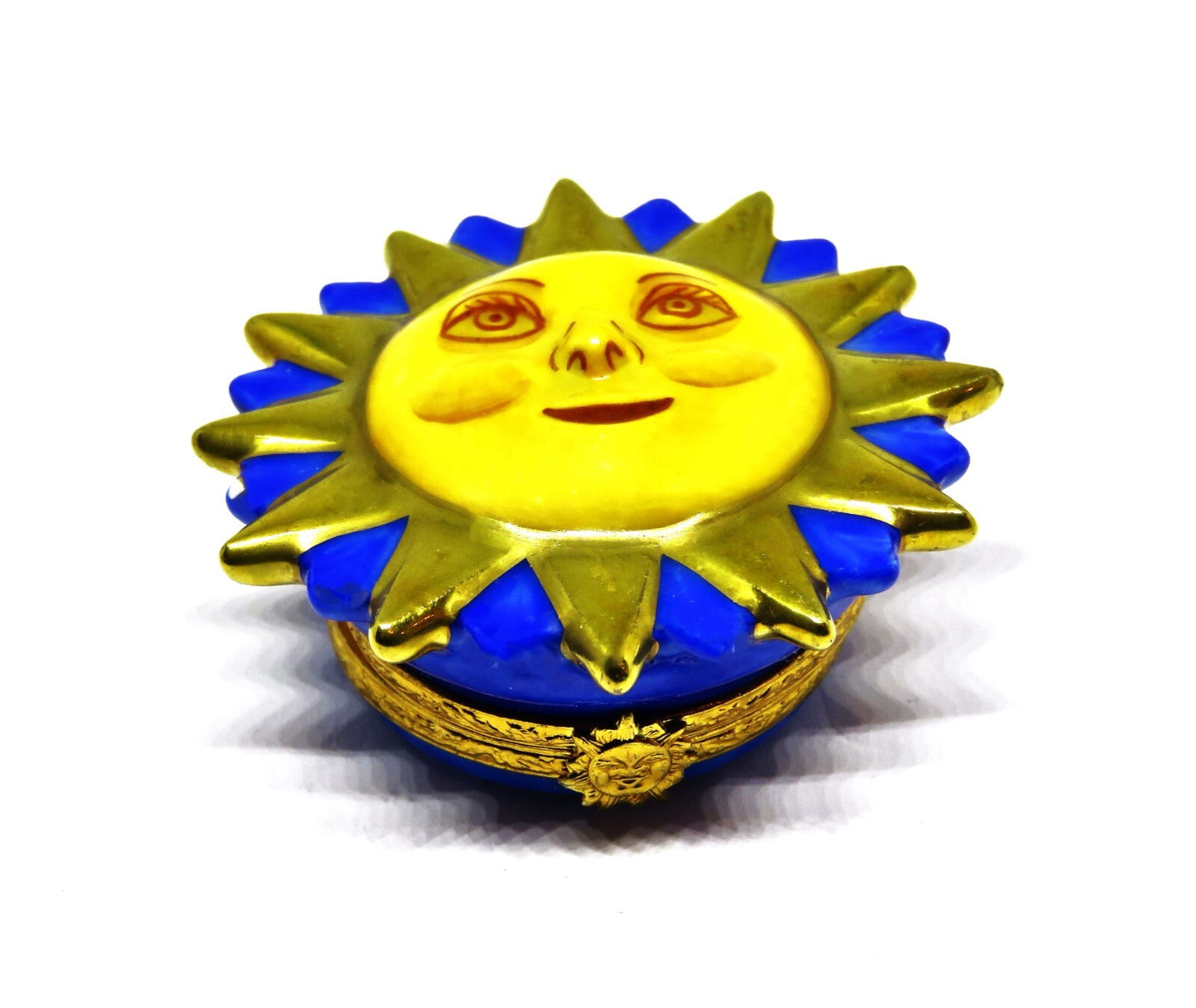 LIMOGES FRANCE BOX - ARTORIA - SUNBURST - SMILING SUN FACE - GOLD RAYS - LE #51