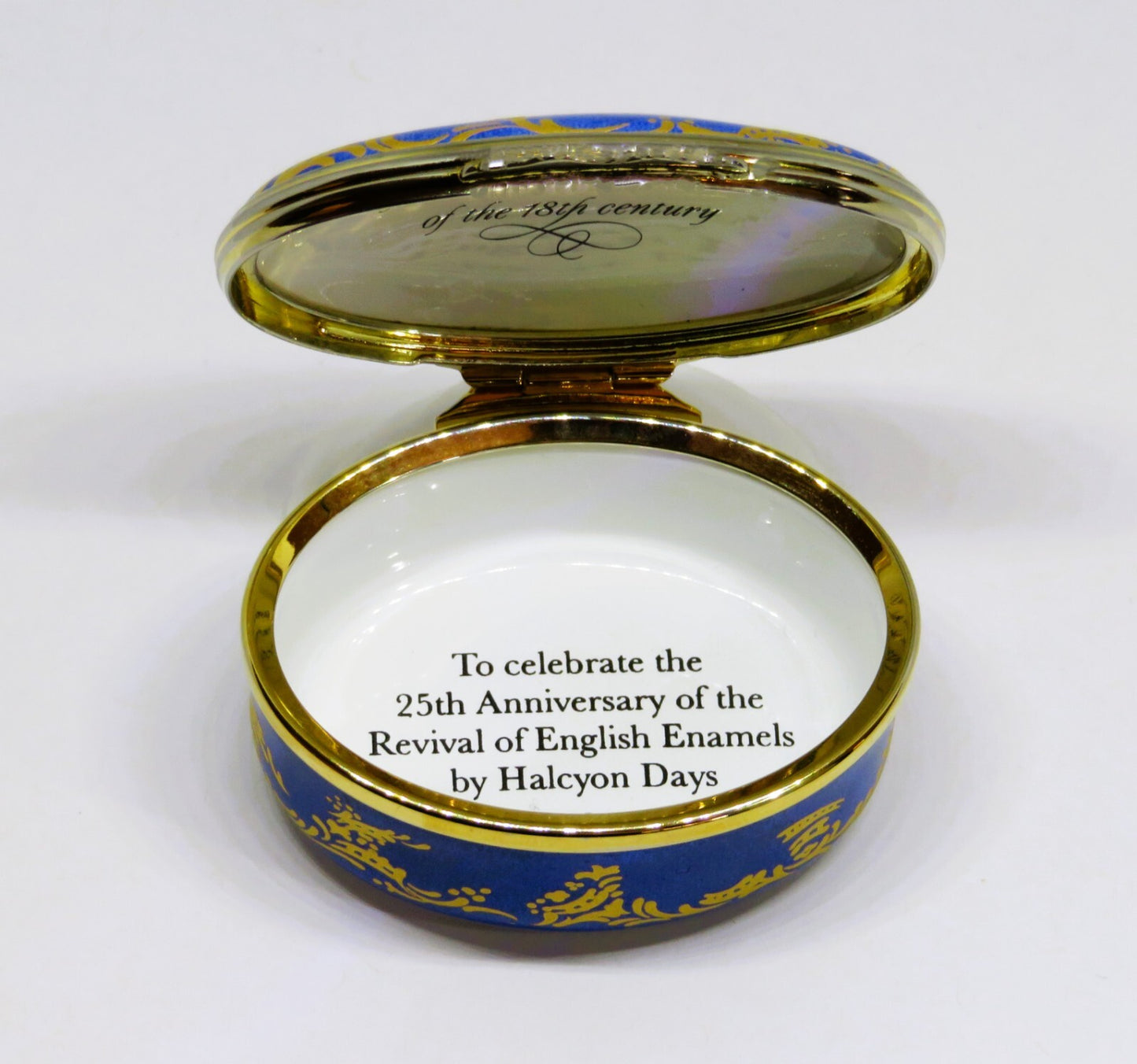 HALCYON DAYS ENGLISH ENAMEL BOX - ANTIQUE LONDON FLORAL - FLOWERS - 18TH CENTURY
