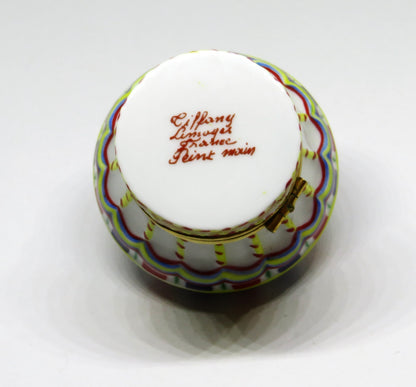 LIMOGES FRANCE BOX - TIFFANY & CO -VINTAGE HOT AIR BALLOON- BIRD IN FLIGHT CLASP